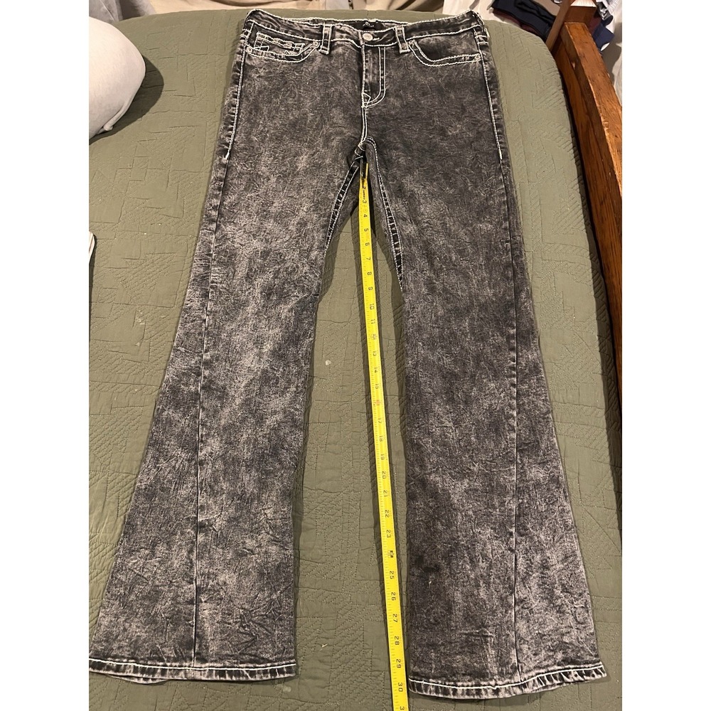True Religion Women's Jeans Black/charcoal Joey Low Rise Flare